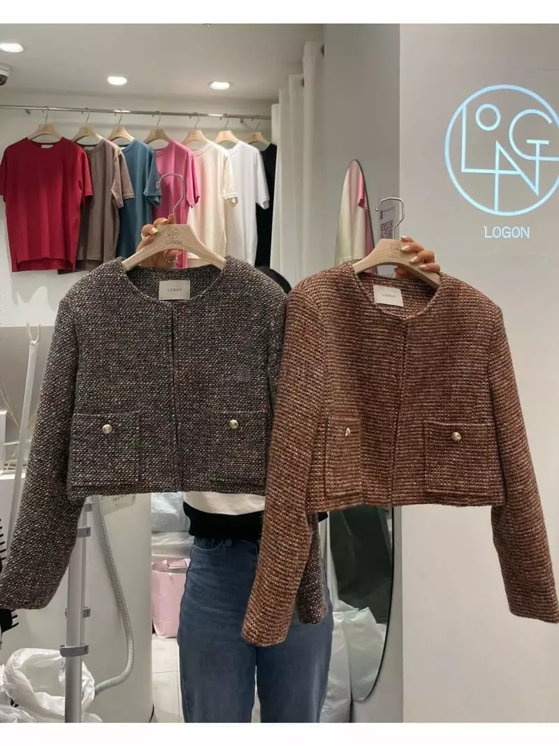 Logon - Korean Women Fashion - #thatsdarling - Twid Crop Jacket - 12