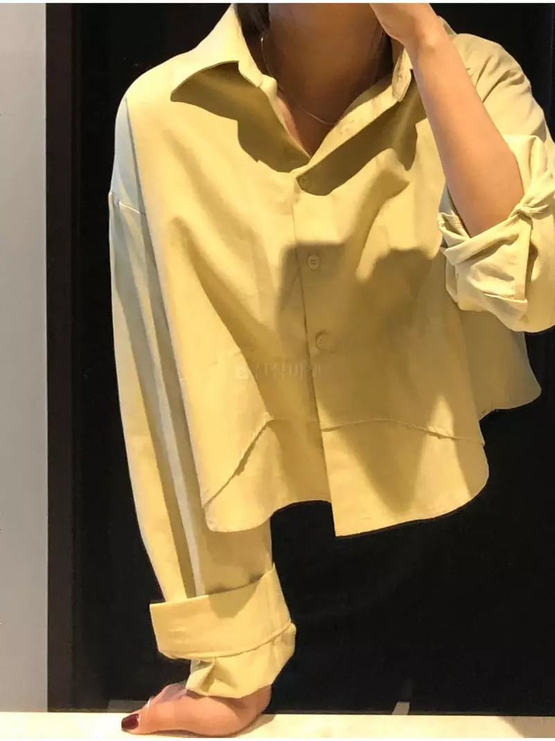 Logon - Korean Women Fashion - #thatsdarling - Wave Crop Shirt - 5