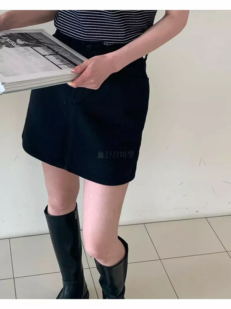 Logon - Korean Women Fashion - #thatsdarling - Mini Denim Skirt - 2