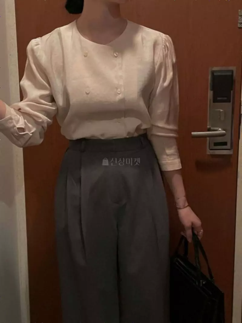 Logon - Korean Women Fashion - #thelittlethings - Round Double Blouse - 12