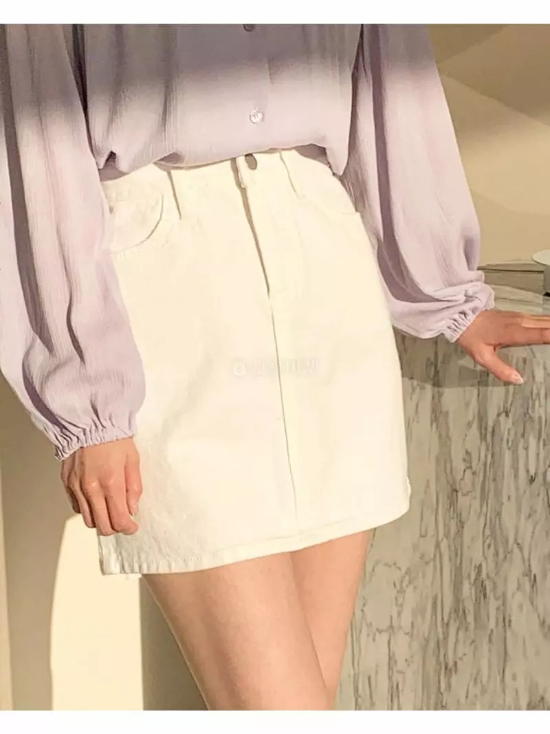 Logon - Korean Women Fashion - #thelittlethings - Mini Denim Skirt - 3
