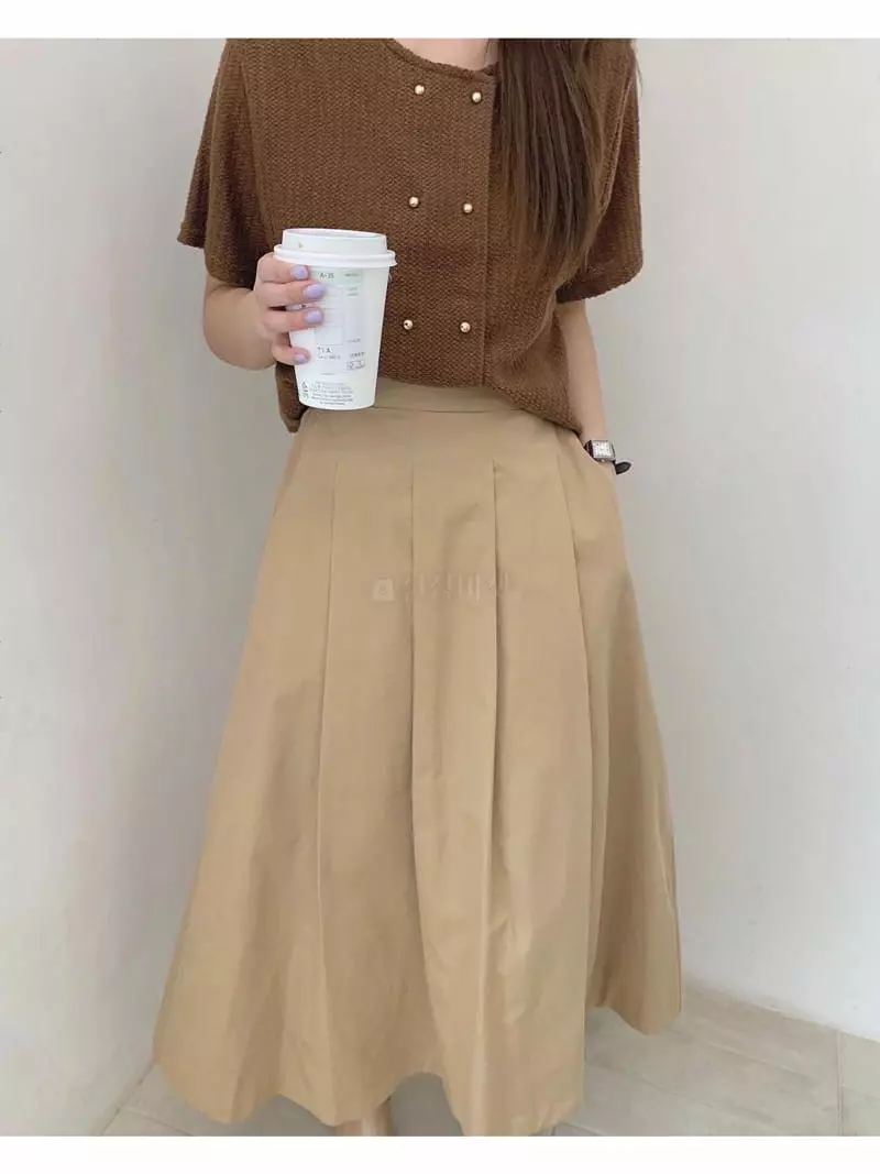 Logon - Korean Women Fashion - #vintagekidsstyle - Double Short Sleeves Knit Tee - 10
