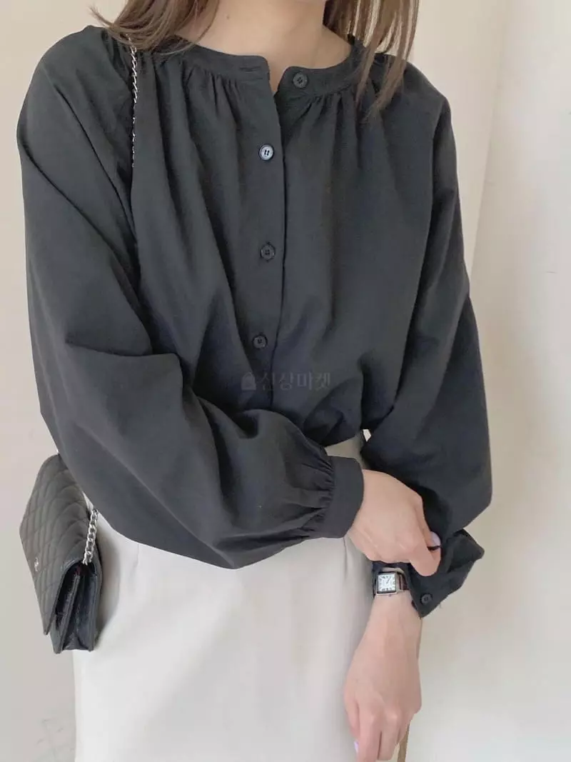 Logon - Korean Women Fashion - #vintagekidsstyle - Peach Shirring Blouse - 9