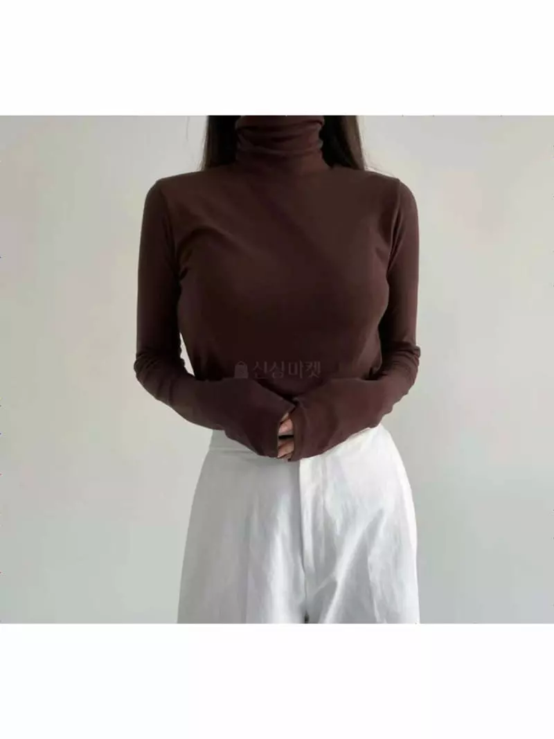 Logon - Korean Women Fashion - #vintagekidsstyle - Basic Turtleneck Tee - 8