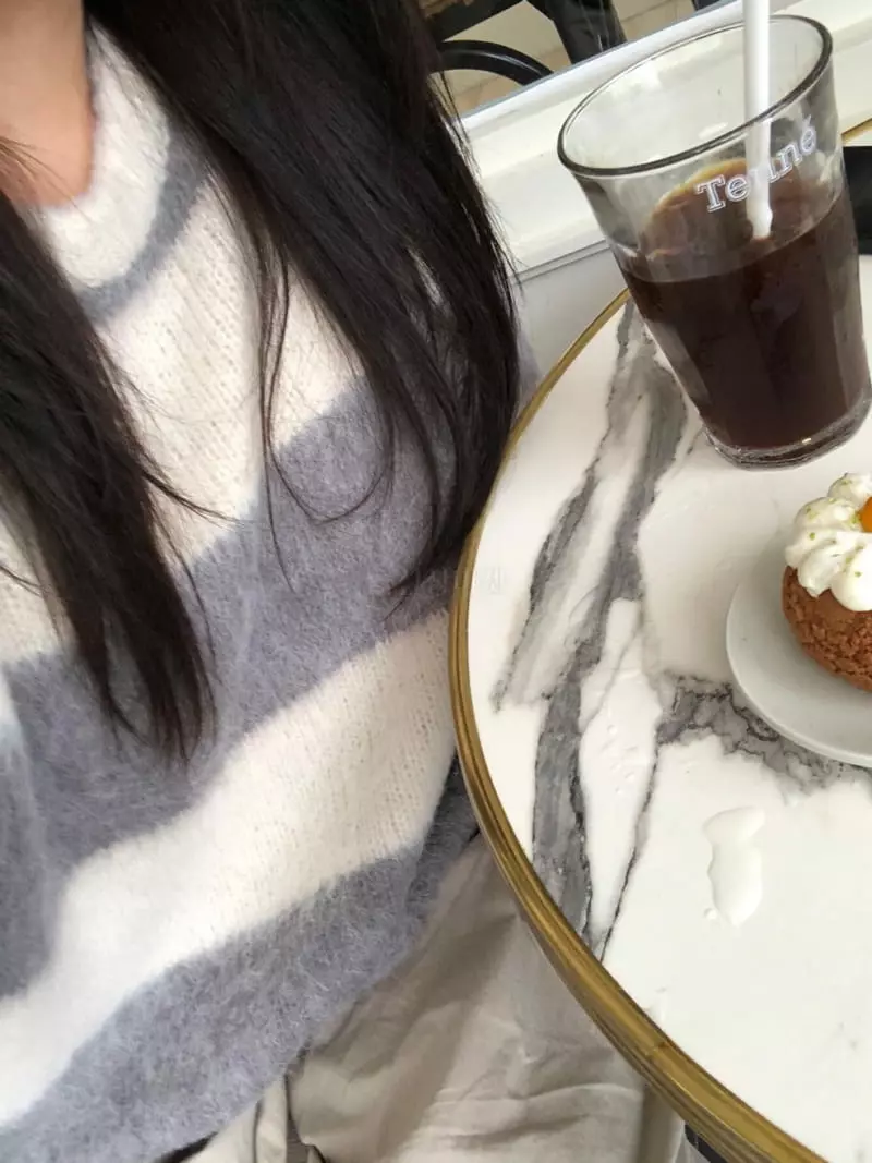 Logon - Korean Women Fashion - #vintagekidsstyle - Mo Hair Stripes Knit Tee - 3