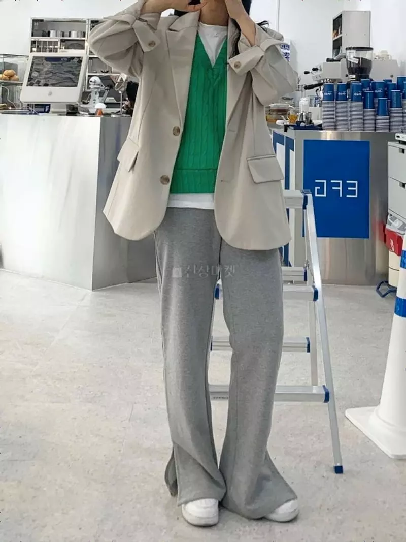 Logon - Korean Women Fashion - #womensfashion - Terry Slit Pants - 9