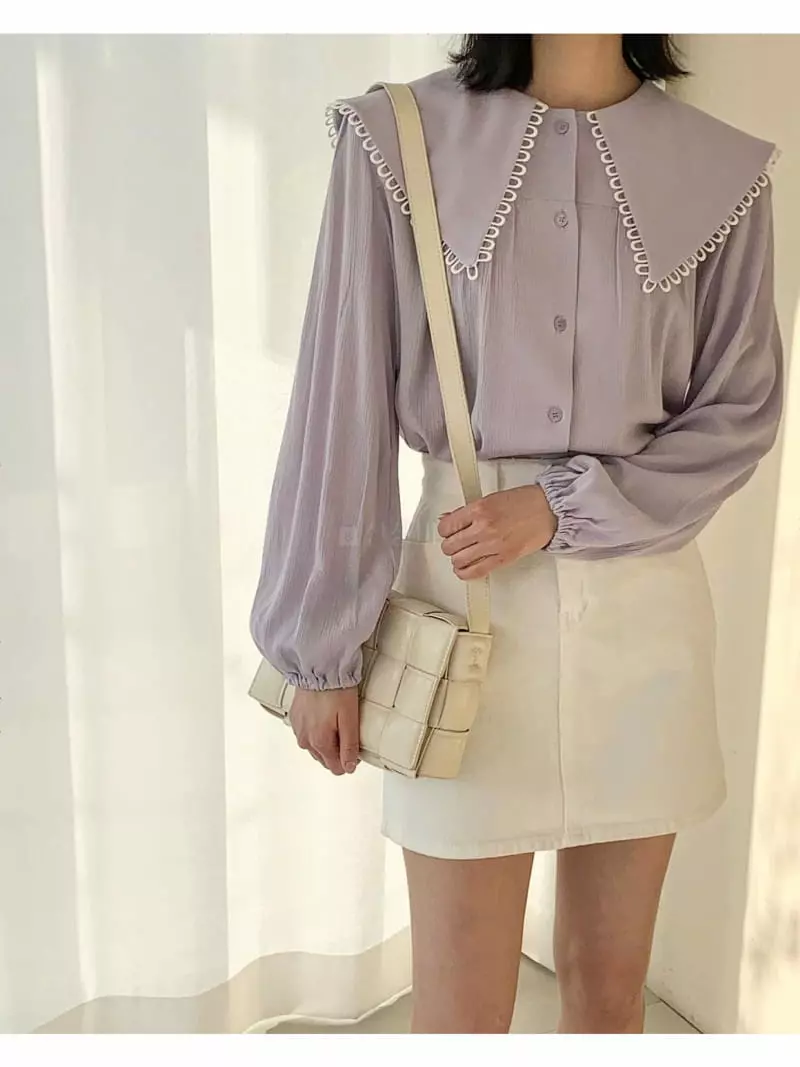 Logon - Korean Women Fashion - #womensfashion - Big Collar Blouse - 12