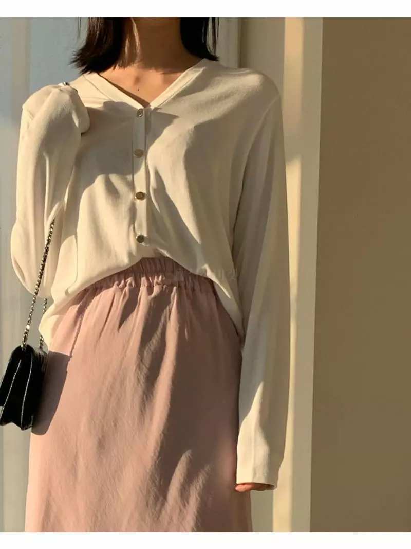 Logon - Korean Women Fashion - #womensfashion - Color Rib Cardigan - 5
