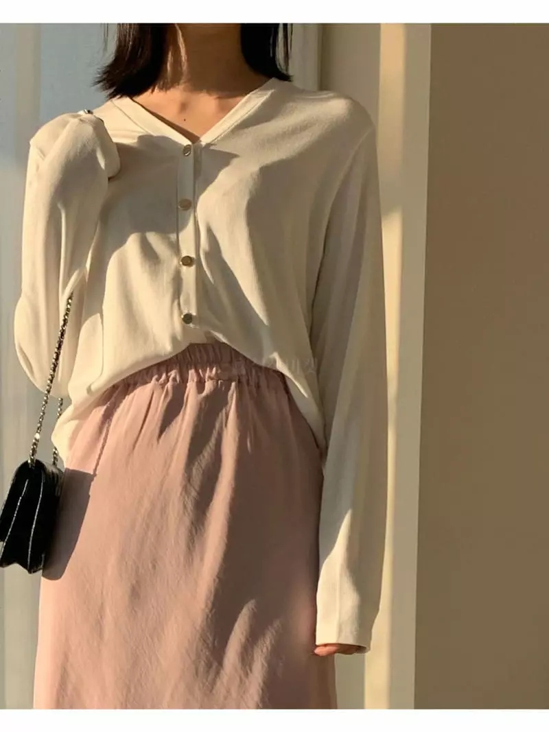 Logon - Korean Women Fashion - #womensfashion - Color Rib Cardigan - 9