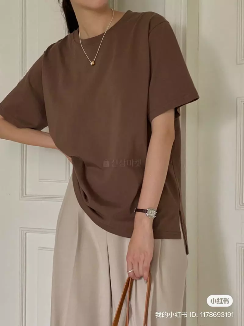 Logon - Korean Women Fashion - #womensfashion - Color Short Sleeves Tee - 12