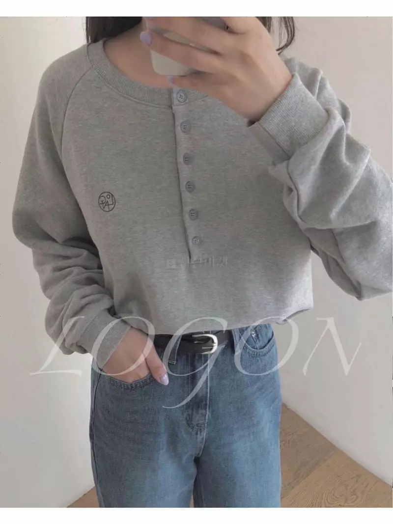 Logon - Korean Women Fashion - #womensfashion - Half Open Sweatshirt - 3