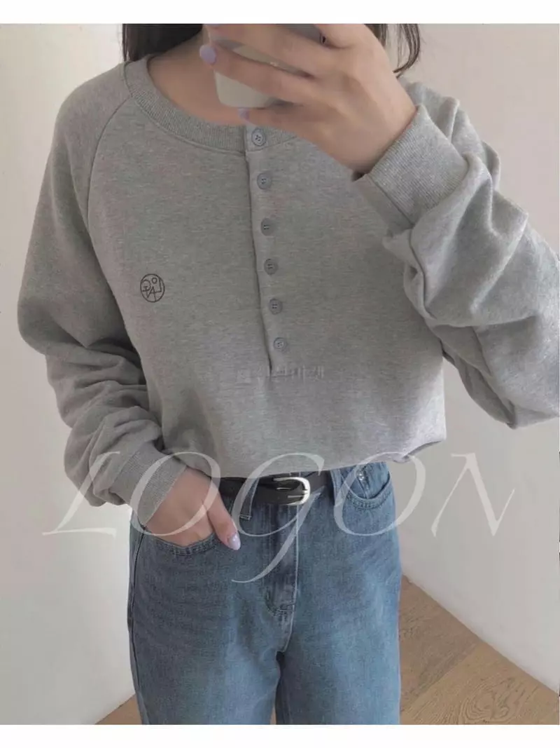Logon - Korean Women Fashion - #womensfashion - Half Open Sweatshirt - 9