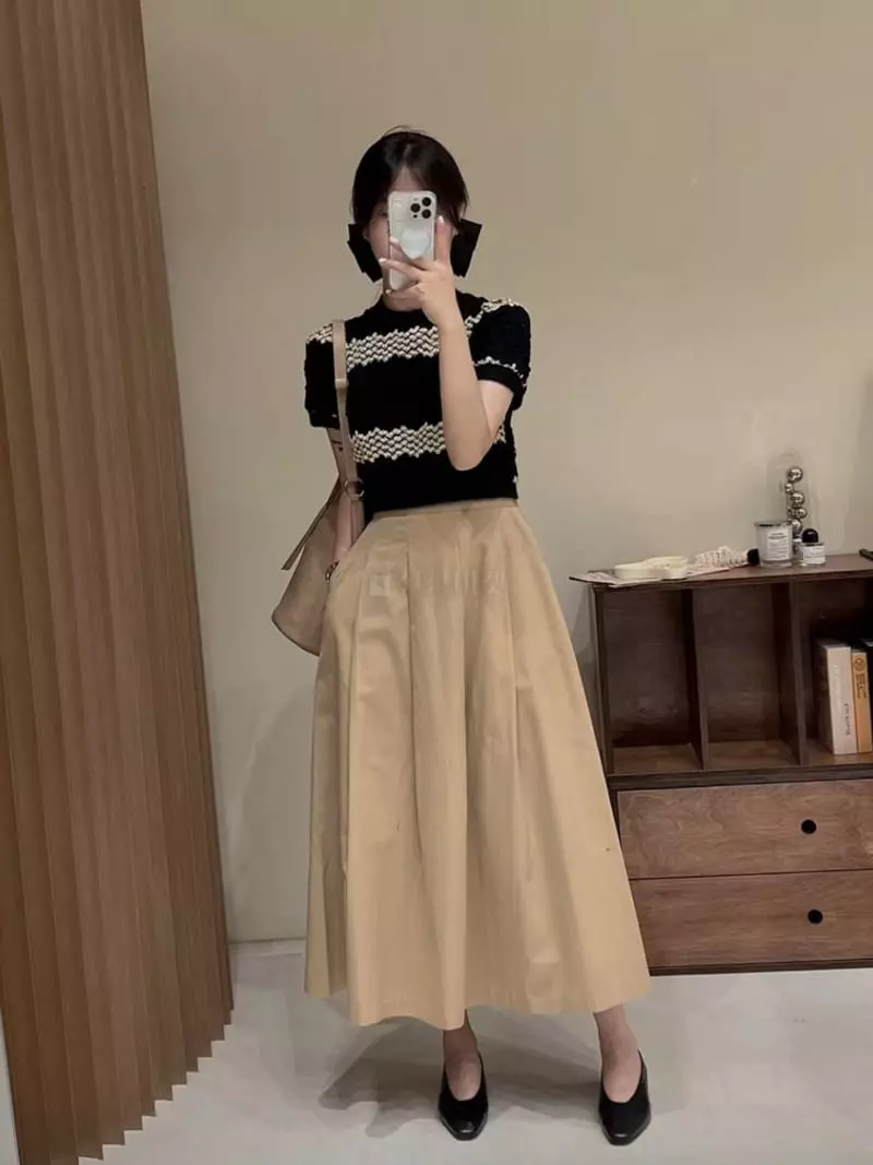 Logon - Korean Women Fashion - #momslook - Wrinkle Skirt - 4