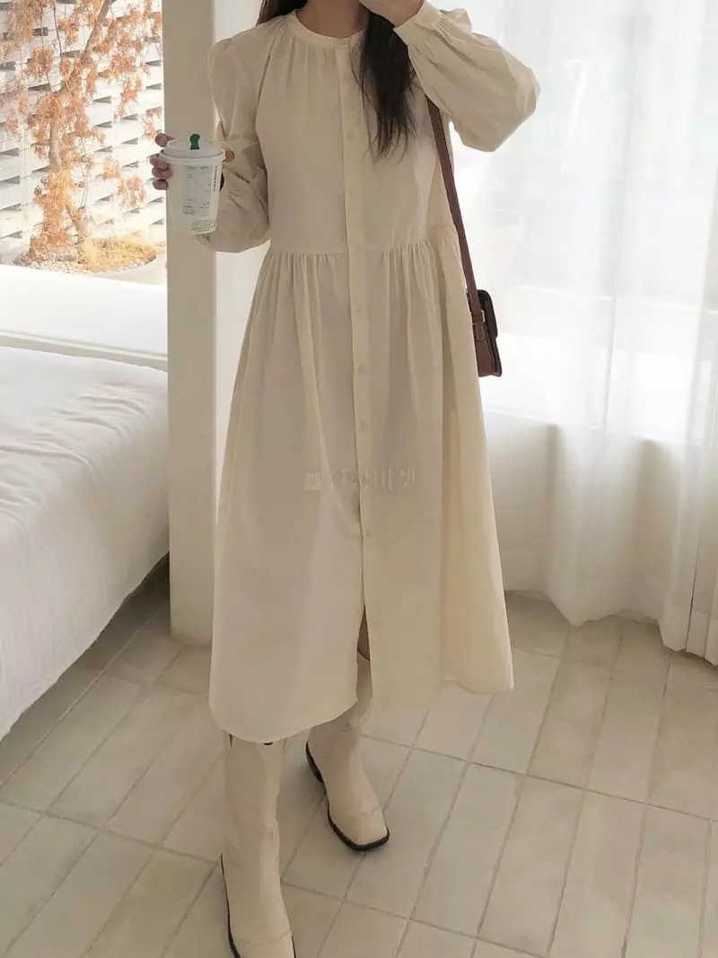 Logon - Korean Women Fashion - #womensfashion - Shirring One-piece