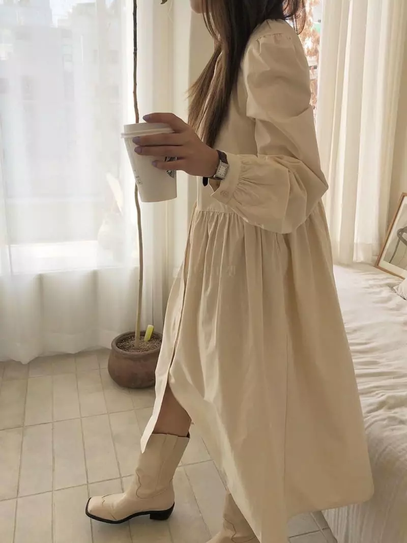Logon - Korean Women Fashion - #womensfashion - Shirring One-piece - 3