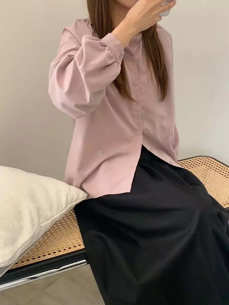 Logon - Korean Women Fashion - #womensfashion - Peach Shirring Blouse - 3