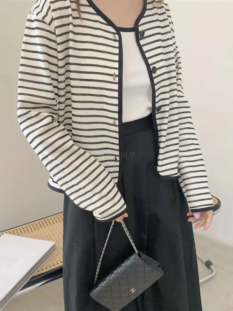 Logon - Korean Women Fashion - #womensfashion - Stripes Cardigan - 9