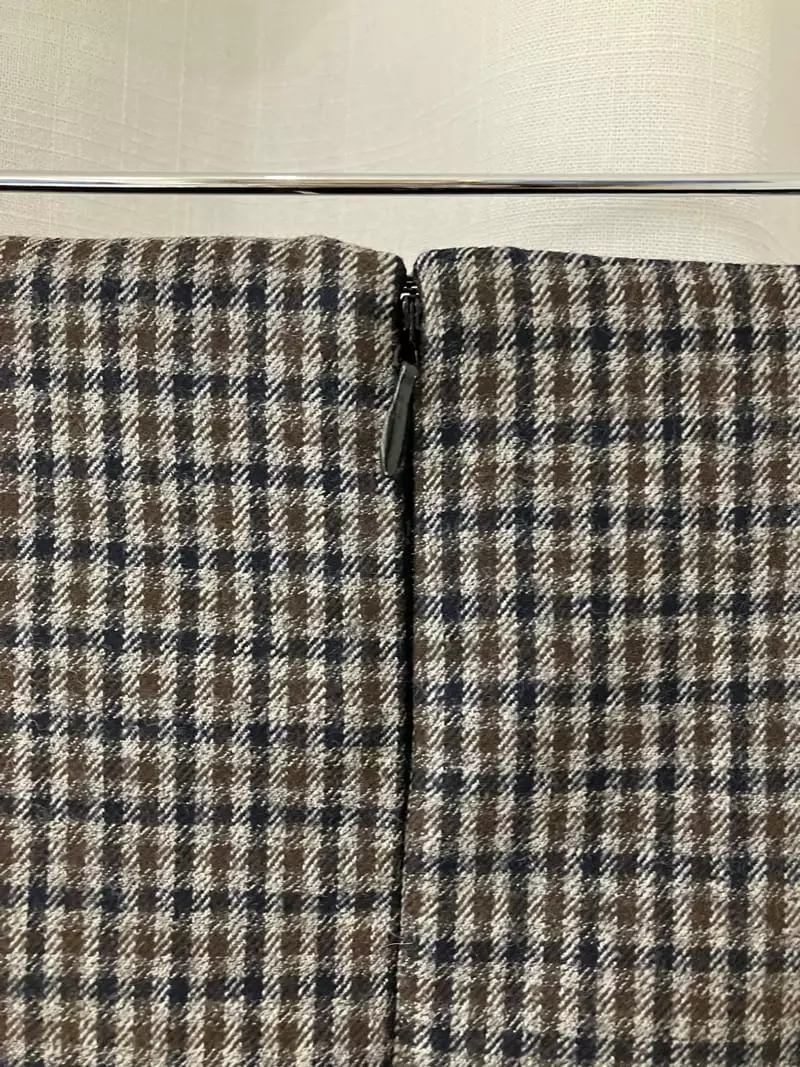 Loringrei - Korean Women Fashion - #momslook - B Check Wool Skirt - 9