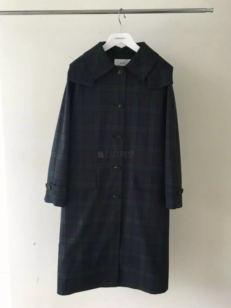 Loringrei - Korean Women Fashion - #momslook - B Check Hoody Coat - 6
