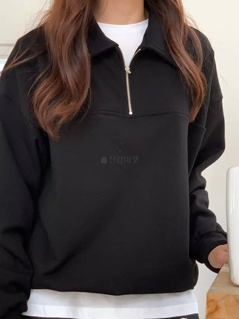 Loringrei - Korean Women Fashion - #momslook - Terry Collar Zip-up Sweatshirt - 6