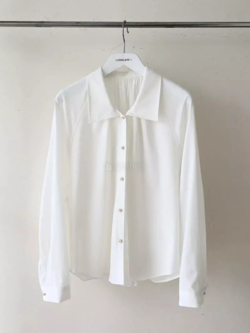 Loringrei - Korean Women Fashion - #momslook - Collar Shirring Blouse - 6