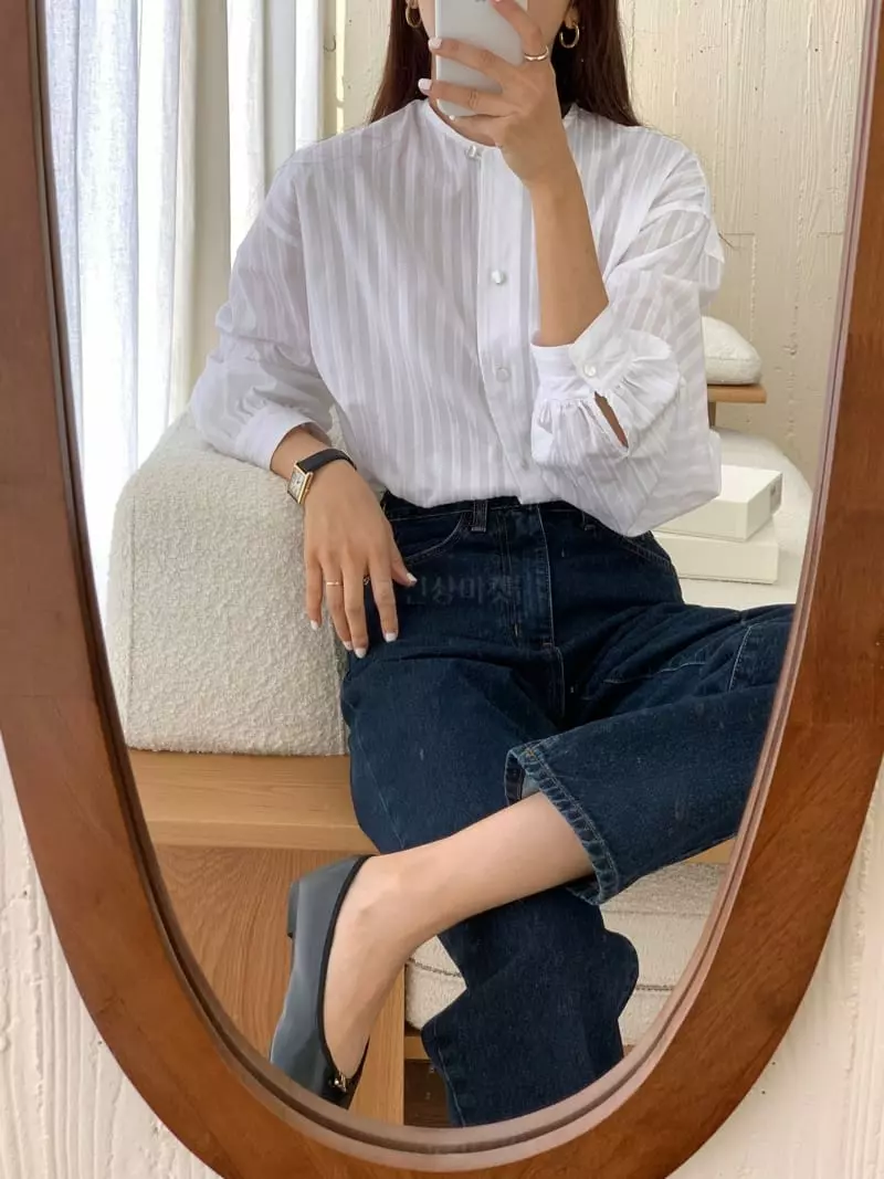 Loringrei - Korean Women Fashion - #shopsmall - R Embroidery Blouse