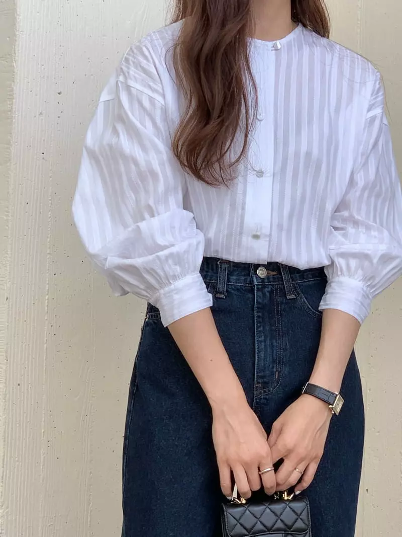 Loringrei - Korean Women Fashion - #womensfashion - R Embroidery Blouse - 5
