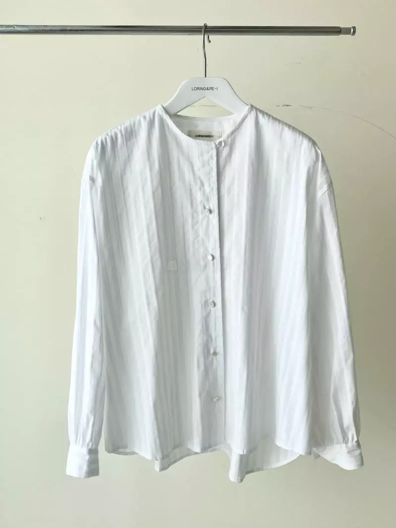 Loringrei - Korean Women Fashion - #womensfashion - R Embroidery Blouse - 7