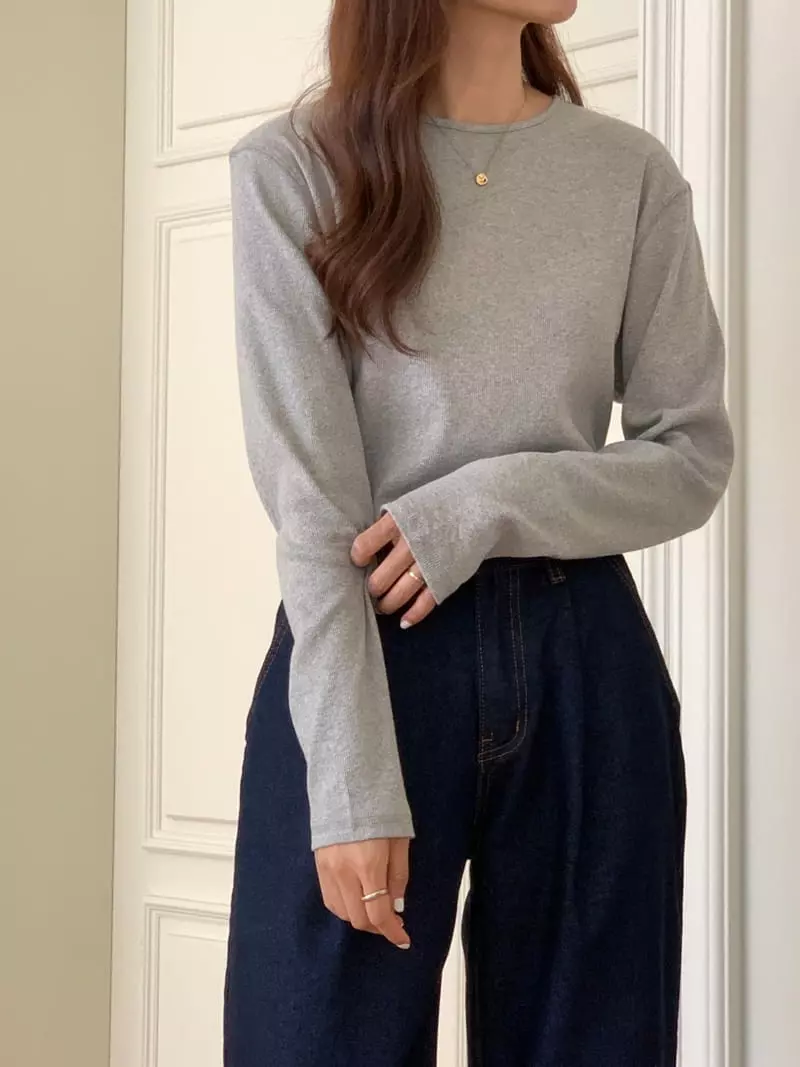 Loringrei - Korean Women Fashion - #womensfashion - Rose Rib Tee