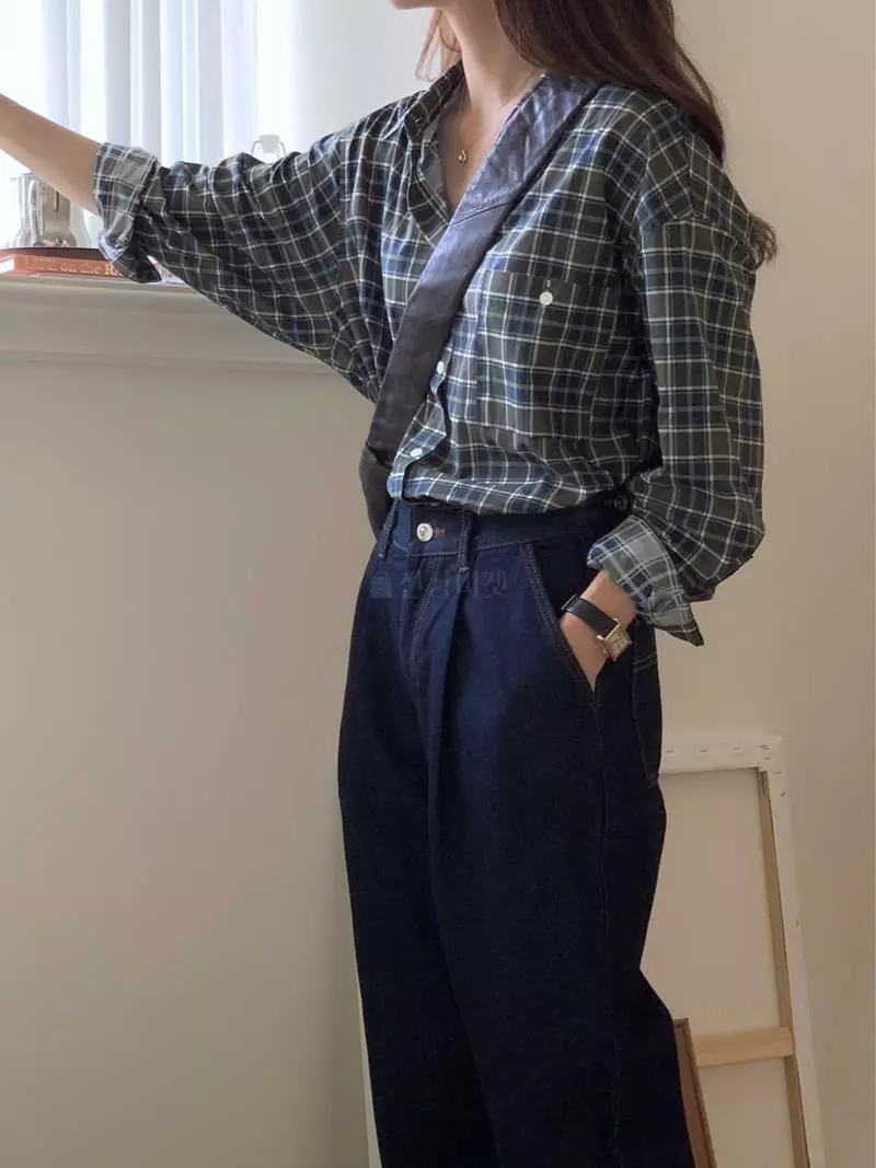 Loringrei - Korean Women Fashion - #womensfashion - Ber Check Shirt - 3