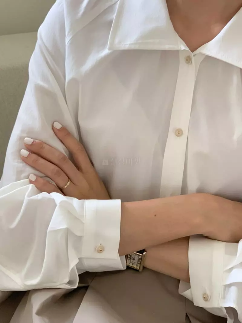 Loringrei - Korean Women Fashion - #momslook - Collar Shirring Blouse - 4