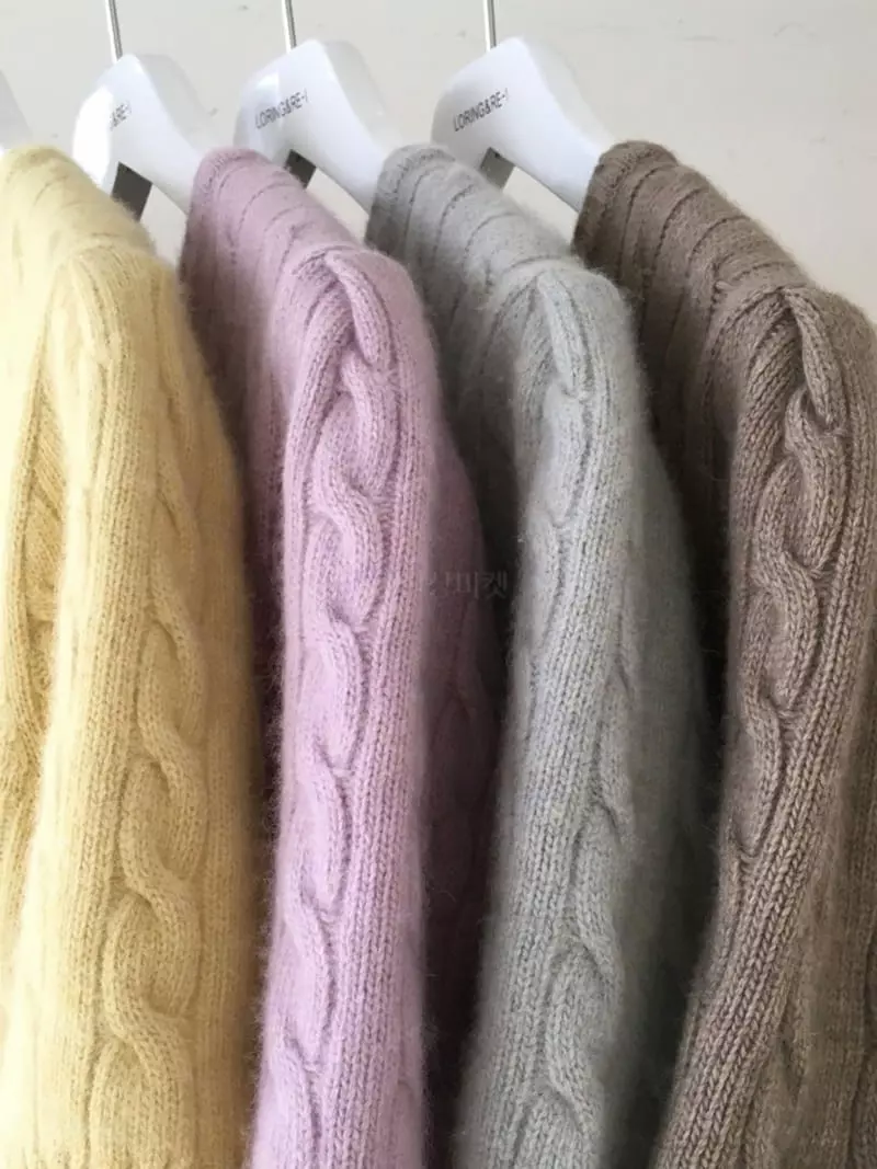 Loringrei - Korean Women Fashion - #womensfashion - Cable Shirring Knit Tee - 6