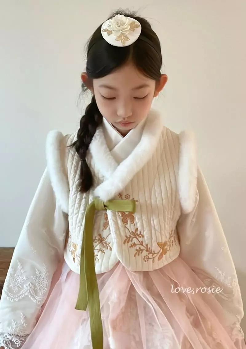 Love Rosie - Korean Children Fashion - #designkidswear - Butterfly Embroidery Hanbok Vest