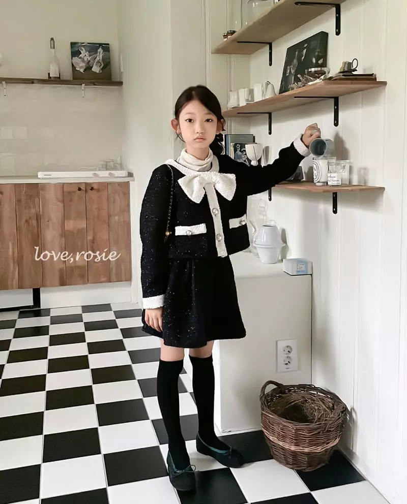 Love Rosie - Korean Children Fashion - #kidsstore - Miu Twid Jacket Skirt Set XL XXL Size - 10