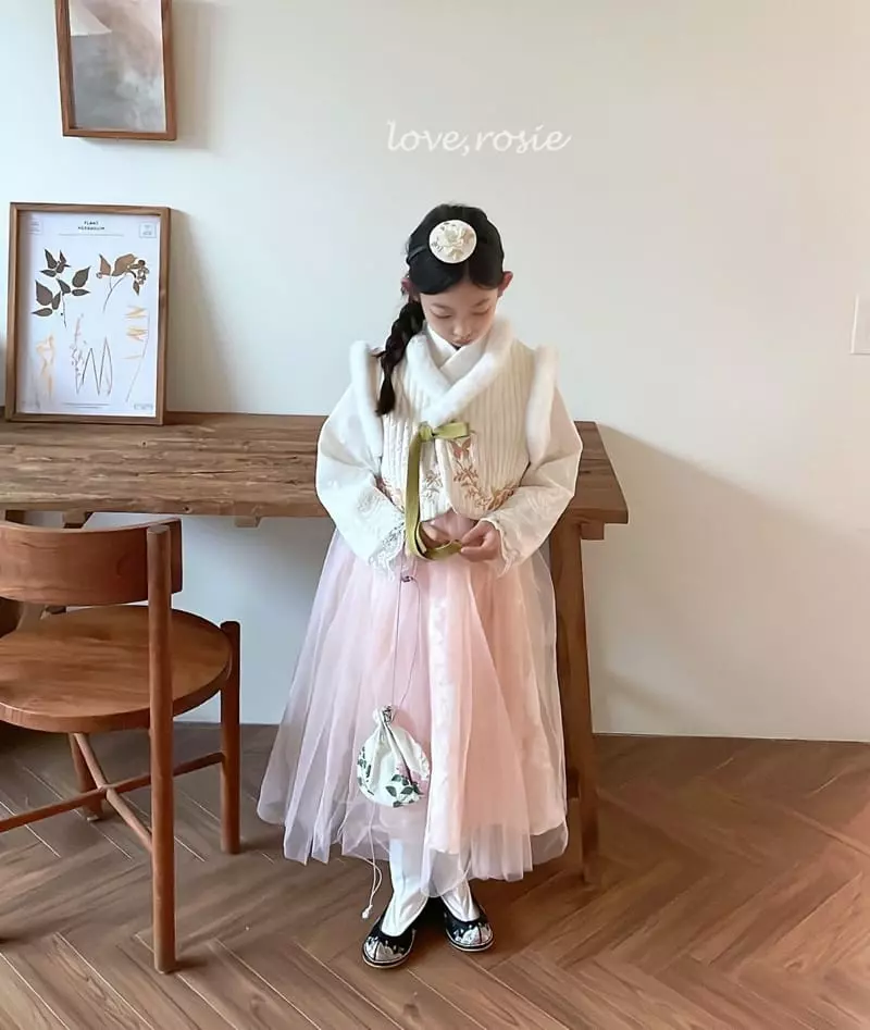 Love Rosie - Korean Children Fashion - #kidzfashiontrend - Butterfly Embroidery Hanbok Vest XL Size - 5