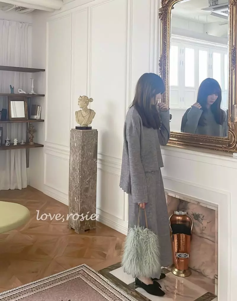 Love Rosie - Korean Women Fashion - #momslook - Knit Long Skirt Set Mom - 8