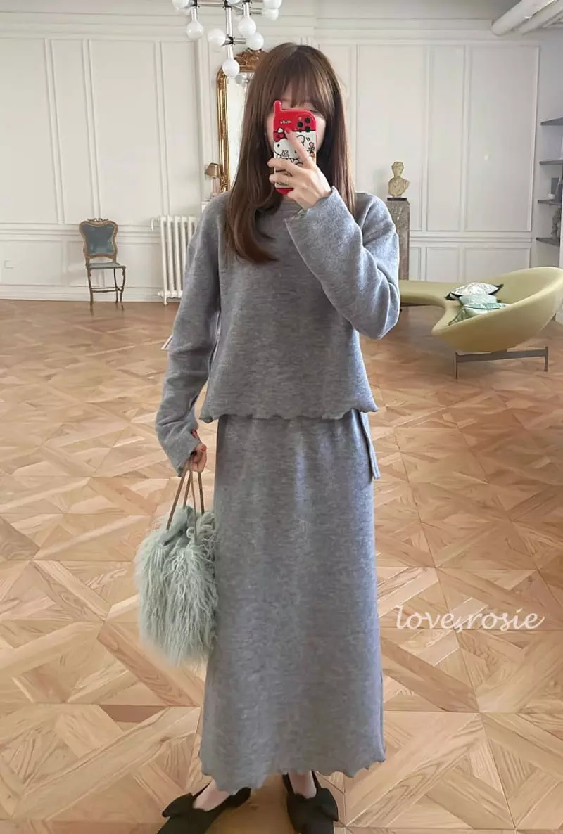 Love Rosie - Korean Women Fashion - #womensfashion - Knit Long Skirt Set Mom