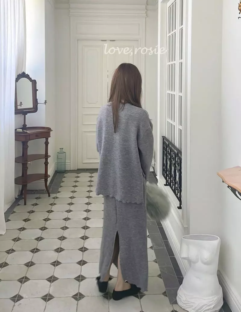 Love Rosie - Korean Women Fashion - #womensfashion - Knit Long Skirt Set Mom - 5