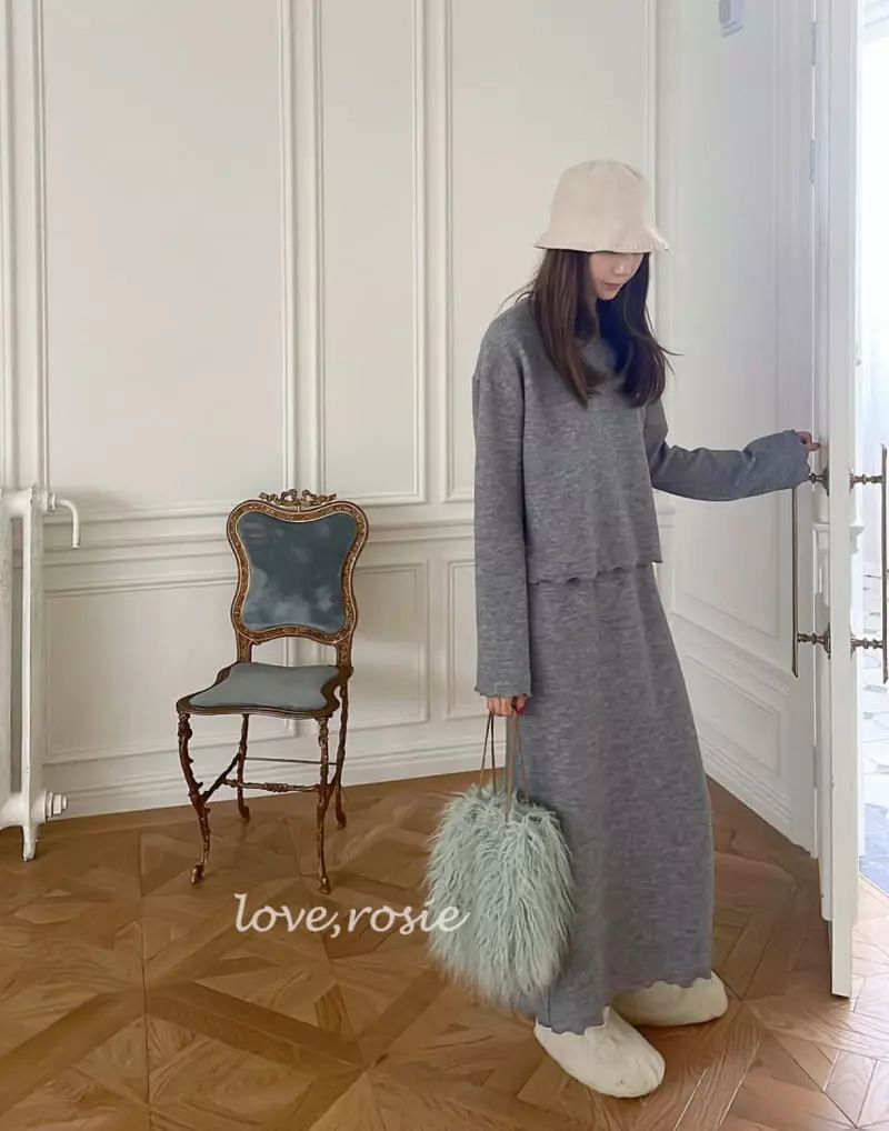 Love Rosie - Korean Women Fashion - #womensfashion - Knit Long Skirt Set Mom - 9