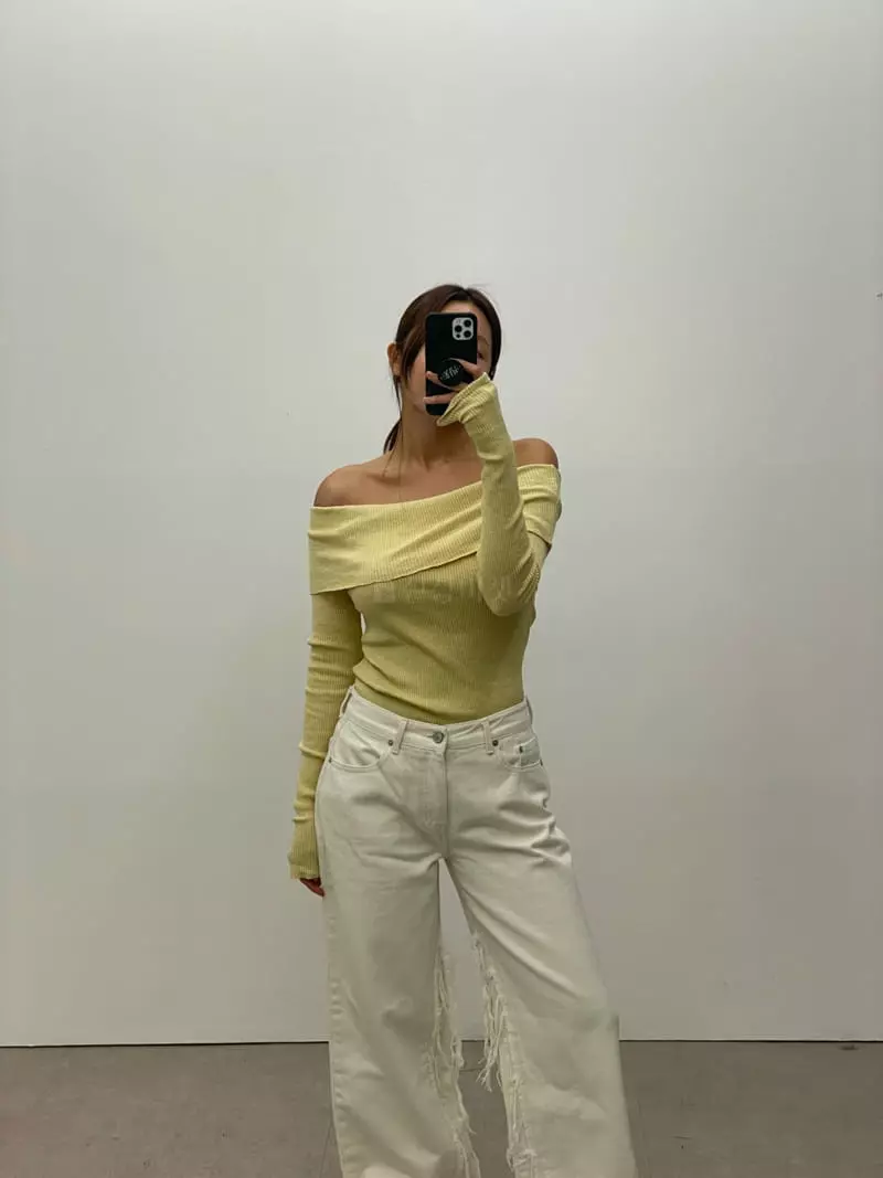 Lowburn - Korean Women Fashion - #momslook - Off Shoulder Tee - 6