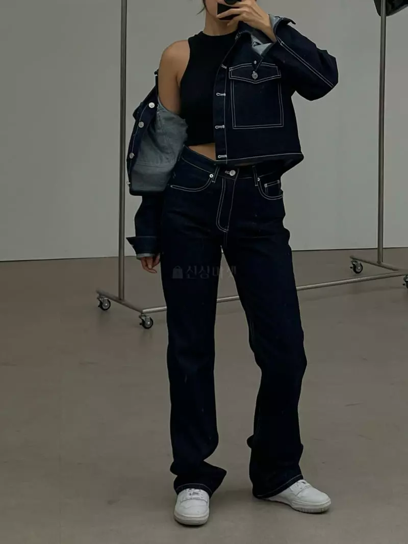 Lowburn - Korean Women Fashion - #momslook - Stitch Jeans
