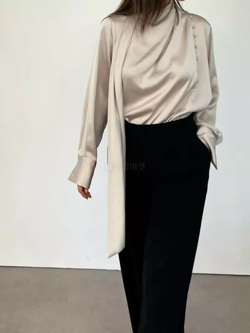 Lowburn - Korean Women Fashion - #momslook - Scarf Blouse - 7
