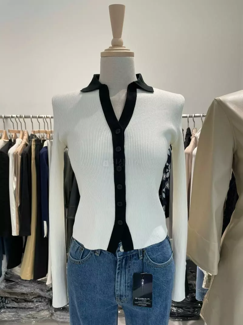 Lowburn - Korean Women Fashion - #momslook - Color Rib Cardigan