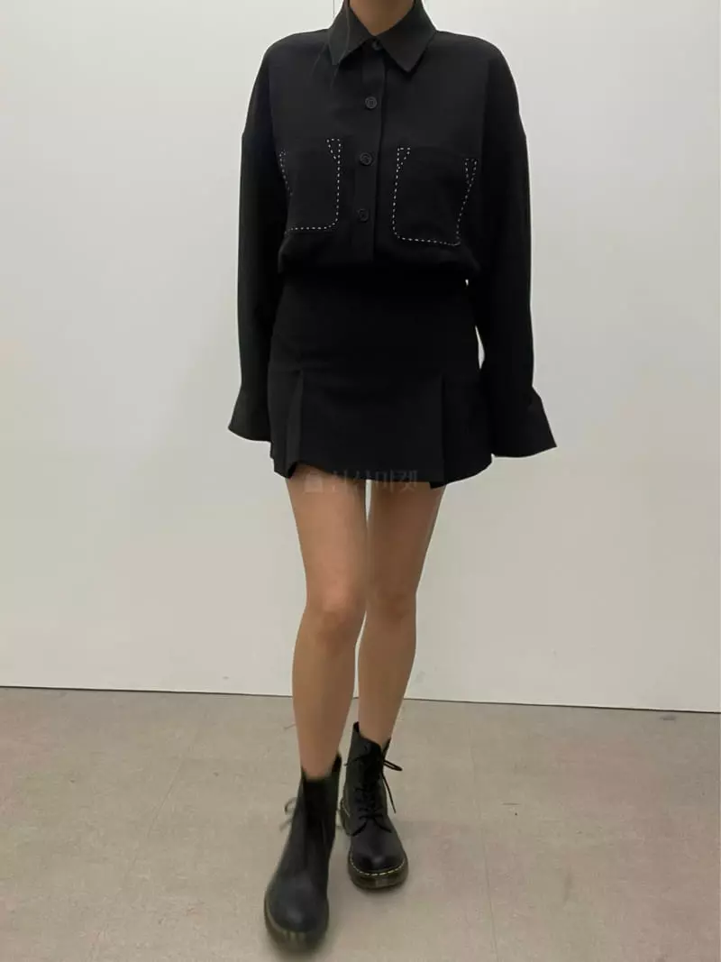 Lowburn - Korean Women Fashion - #momslook - Loy Stitch Shirt - 3
