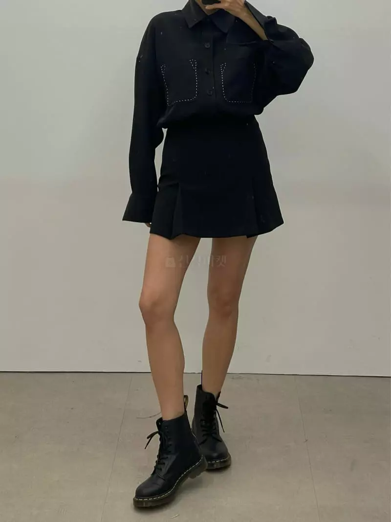 Lowburn - Korean Women Fashion - #momslook - Loy Stitch Shirt - 7