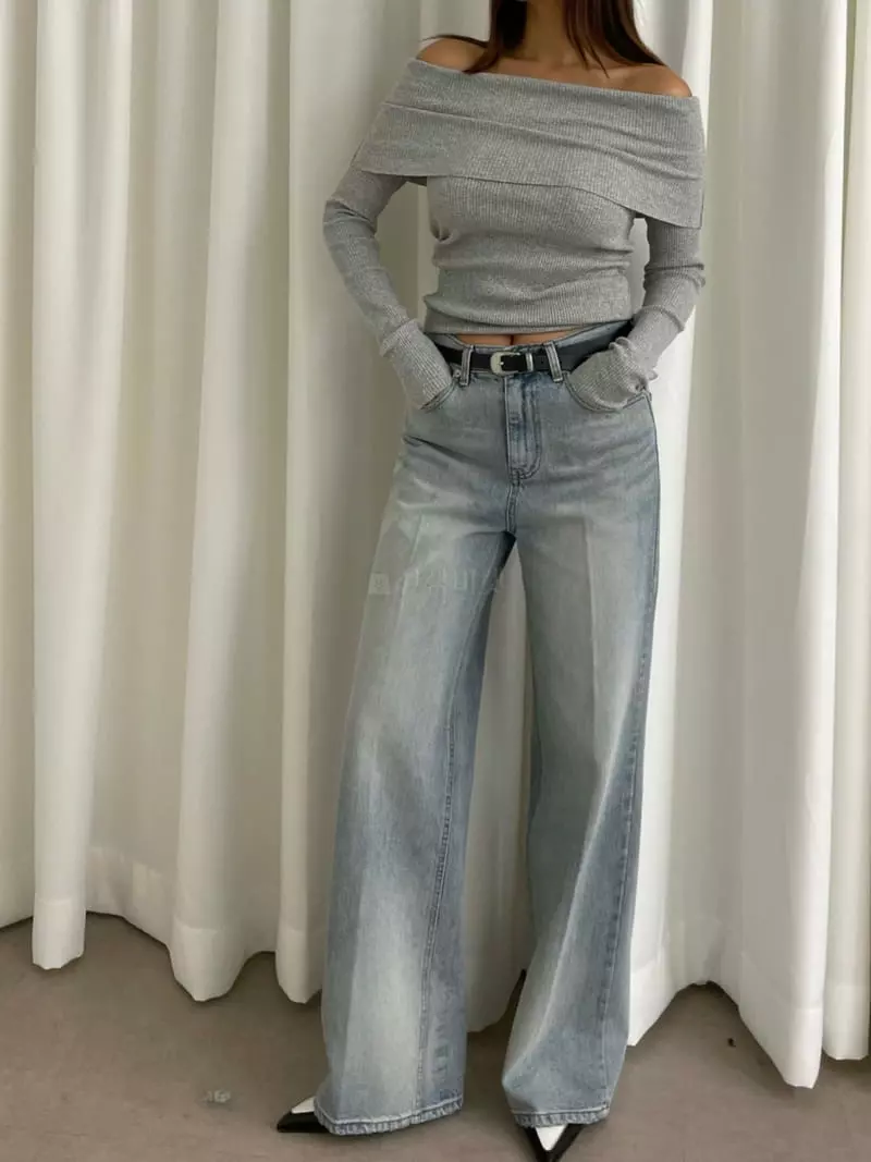 Lowburn - Korean Women Fashion - #momslook - Lami Off Shoulder Tee - 6