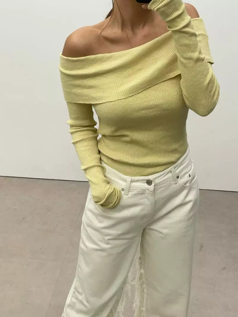 Lowburn - Korean Women Fashion - #shopsmall - Off Shoulder Tee - 3