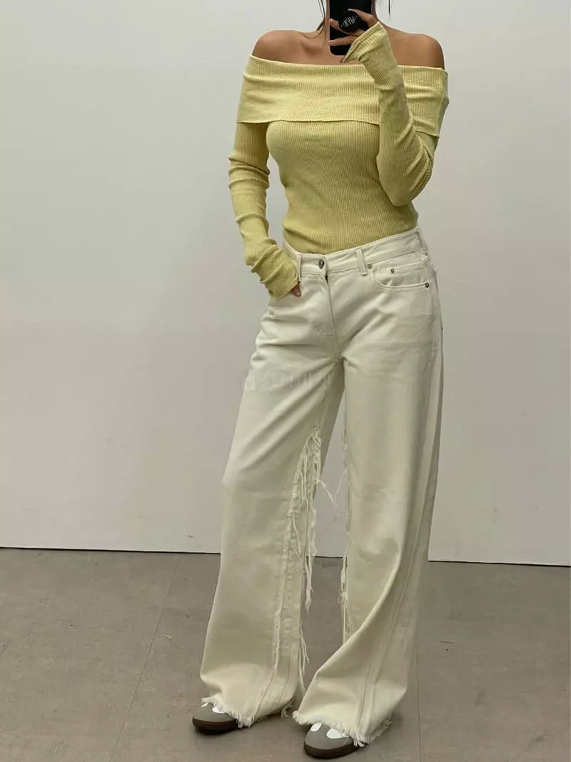 Lowburn - Korean Women Fashion - #thelittlethings - Off Shoulder Tee - 5