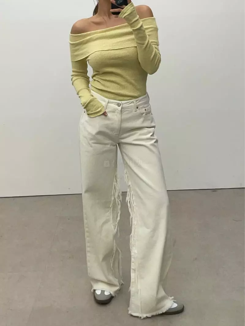 Lowburn - Korean Women Fashion - #womensfashion - Off Shoulder Tee - 7