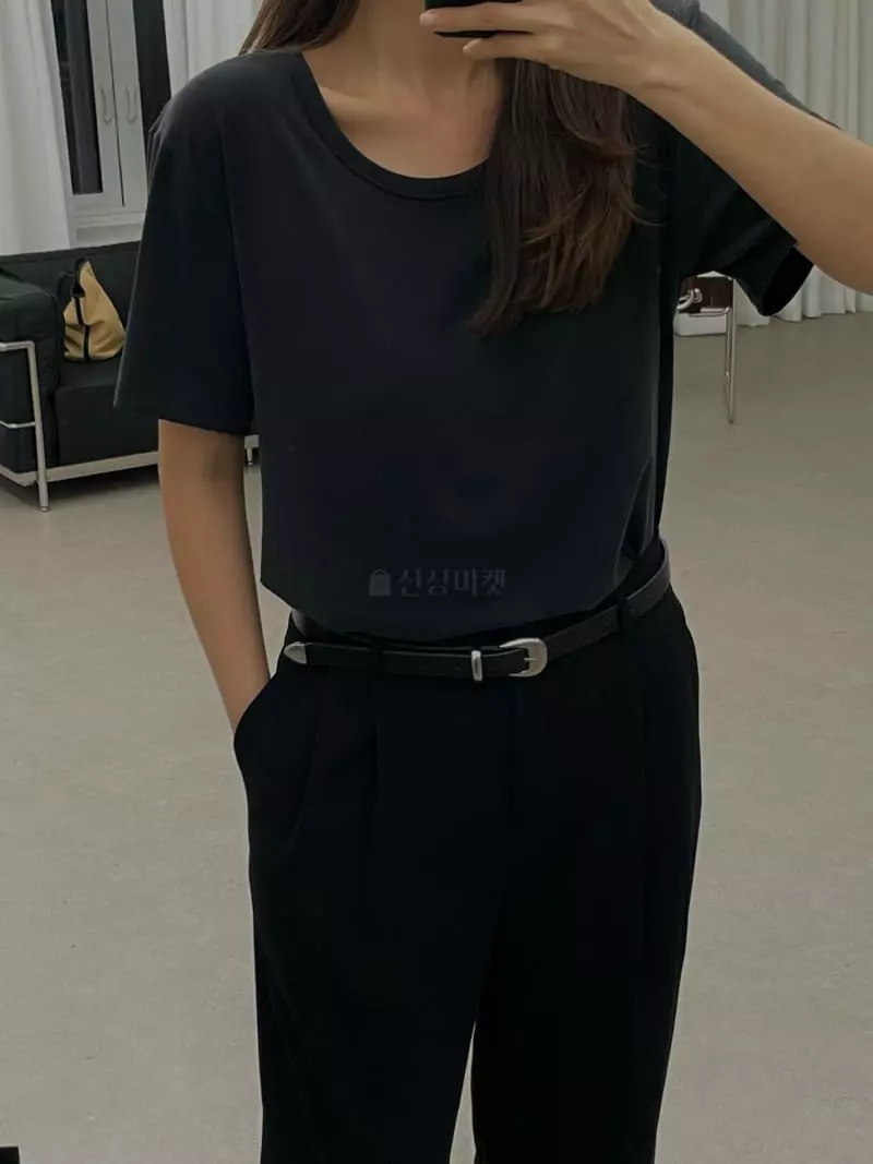 Lowburn - Korean Women Fashion - #womensfashion - Modal U Neck Tee - 3